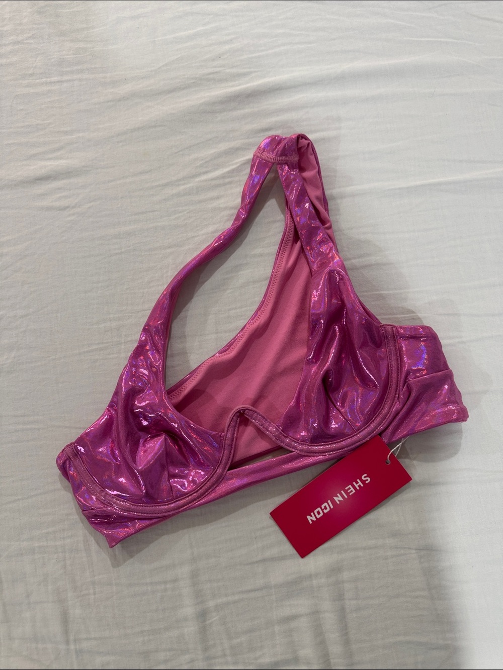 Metallic Pink Underwire Bra Top / Costume